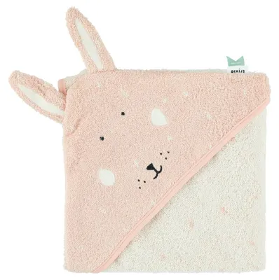 Immagine prodotto di Asciugamano con cappuccio Trixie in Cotonelogico 75x75cm Mrs Rabbit asciugamano da bagno per bambini