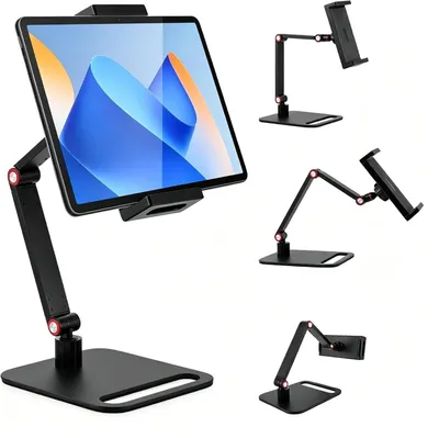 Immagine prodotto di Omgoods - Supporto portatile per monitor - Supporto girevole a 360° per tablet, realizzato in alluminio
