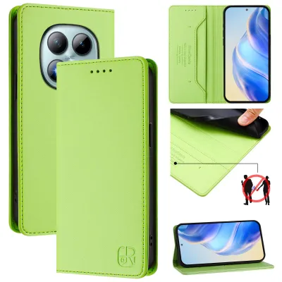 Produktbild von Lederhülle für Xiaomi Redmi Note 15 Pro+ Hülle Flip Brieftasche Kartenfächern Ständer Schutzhülle Grün