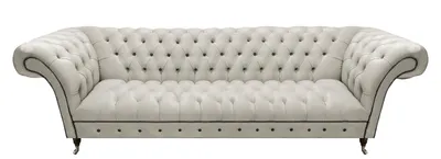 Obrázek produktu pro Chesterfield Weiße Ledercouch Wohnzimmer Sitzcouchen Luxus Polstermöbel