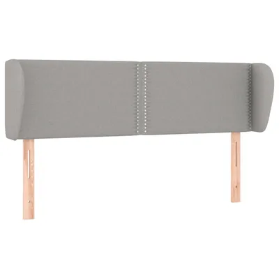 Image de Tête de lit avec oreilles gris clair 147x23x78/88 cm Tissu