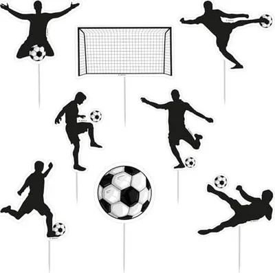 Produktbild von dekora - Fußball Cupcake Toppers - 16 Stück 11x5 cm - Deko für Muffins & Kuchen