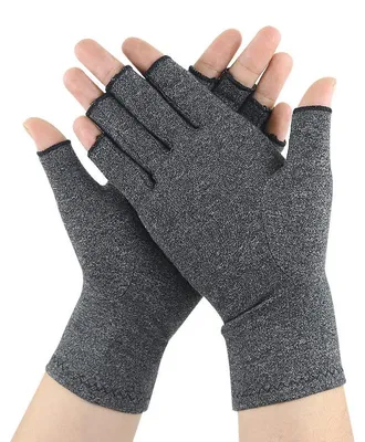 Produktbild von Anti-Arthritis-Halbfinger-Druckhandschuh grau M