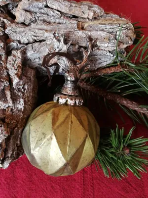 Produktbild von Christbaumkugel Colore mit Hirschkopf, grün
