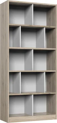 Produktbild von Jugendzimmer Regal JOHANNESBURG-43 in Eiche Nb. mit weiß, B/H/T: ca. 90/197/38 cm