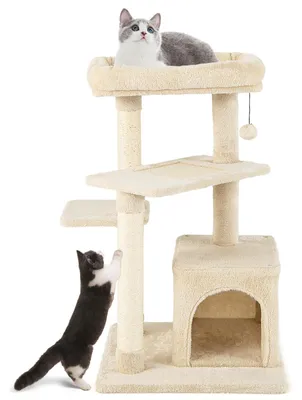 Produktbild von FANTASK Mehrzweck-Katzenbaum für Katzen, 4-stöckiger Kletterbaum für Katzenmöbel