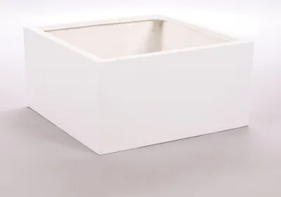 Produktbild von Elegant Einrichten | Pflanzkübel | Fiberglas | niedrige quadratisch | 50x50x20cm | perlmutt weiß.
