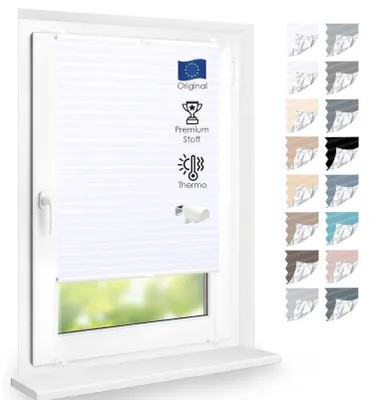 Produktbild von Premium Thermo Plissee lichtdurchlässig, Schneeweiß, 60x100