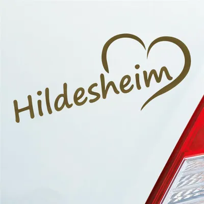 Produktbild von Auto Aufkleber Hildesheim Herz Stadt City Liebe Love 18,5x8 cm Gold Sticker Heckscheibenaufkleber