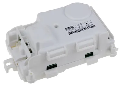 A white electronic control unit for an appliance.