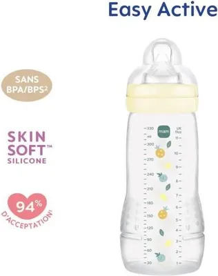 Produktbild von MAM Easy Active Babyflasche +6 Monate, 330 ml, Sauger Größe X, Pearl, -Zirkuläre Materialien