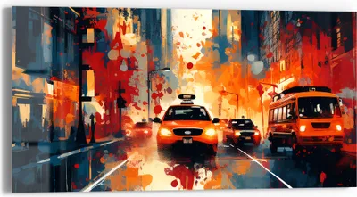 Produktbild von DEQORI Glasbild Echtglas 60x30 cm 'Metropolenrausch' Wandbild Bild modern Deko