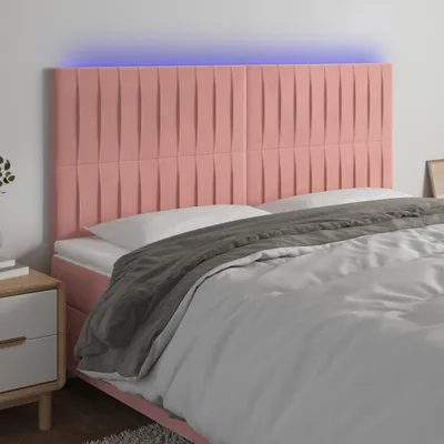 Produktbild von LED Kopfteil Rosa 200x5x118/128 cm Samt