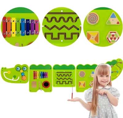Image de VIGA Tableau sensoriel et ludique « Crocodile » – et Montessori