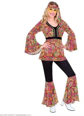Produktbild von Kostüm 60s 70s Hippie Paisley pink, Groesse:S