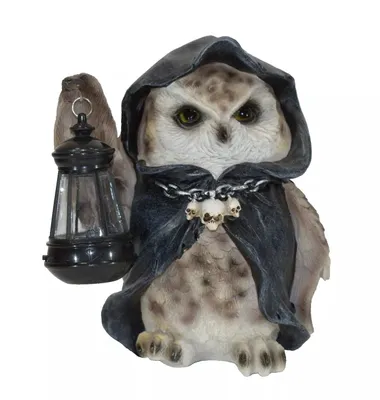 Produktbild von Gothic Deko Figur Eule Vogel Laterne Reaper Skulptur Objekt Steampunk Totenkopf