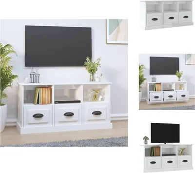 Produktbild von vidaXL TV-Schrank Hochglanz-Weiß 100x35x50 cm Holzwerkstoff -  TV-Möbel