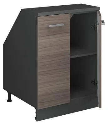 Produktbild von Dachschrägenschrank Vicco Rion Edelgrau 60 x 81.6 cm mit 2 Türen, Schrankkorpus 60 cm Tiefe, Model 60114