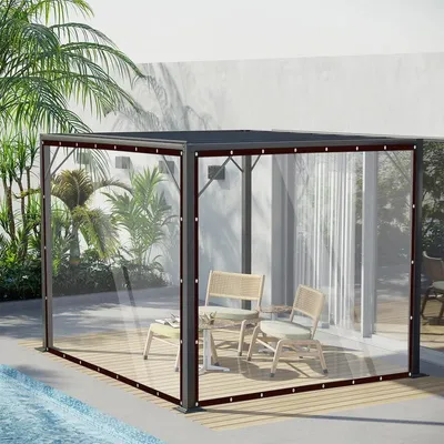 Produktbild von Omgoods – Transparente Plane mit Ösen, 2 m x 3 m, wasserdicht und schützend