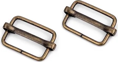 Produktbild von 10 Regulatoren 13x20mm Gurtverschieber Verkürzer mit Mittelsteg, Farbe:altmessing