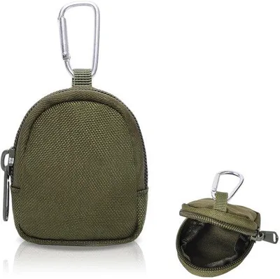 Imagen del producto de Unyqoos®: Monedero impermeable, compacto, fabricado en tela Oxford, con cierre de cremallera y mosquetón, de 8,5 x 6,5 x 2,5 cm, ideal para monedas y objetos pequeños