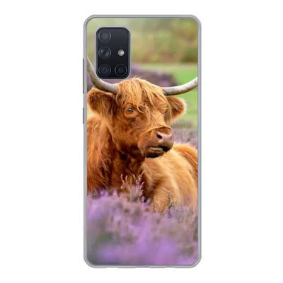 Produktbild von MuchoWow® Handyhülle Schutzhülle Hülle für Samsung Galaxy A51 Schottischer Highlander - Braun - Büsche Silikon Softcase Handy Hülle - Schutzabdeckung