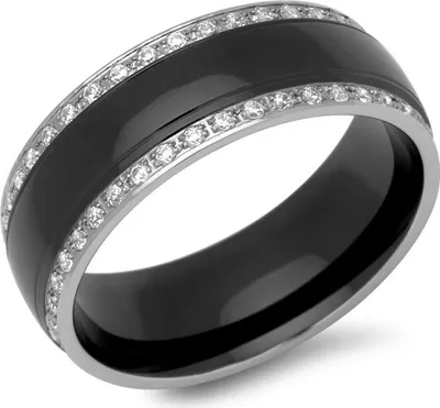 Produktbild von Unique Ring aus Edelstahl schwarz-silber 8 mm breit R9242cz
