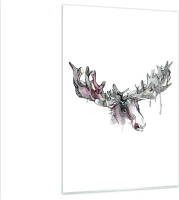 Produktbild von Bilder auf glas - Einteilig - Moose Bunt Kopf Abbildung - 80x120cm - Glasbilder - Wandbilder - Bilder - Wanddekoration aus Glas - Glas Bilder - Wandbild auf Glas - GPA80x120-3033