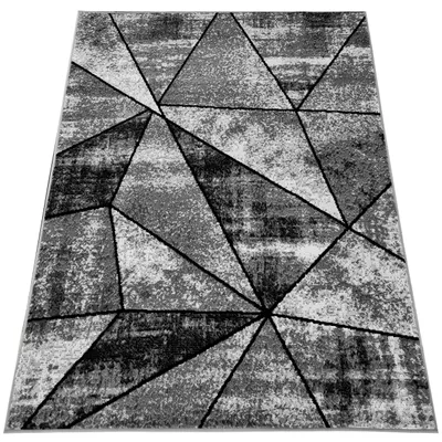 Zdjęcie produktu dla Dywan Kalt12 szary nowoczesny do salonu pokoju modny wzór geometryczny szary 120x170