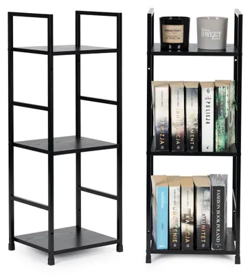 Obrázek produktu pro Moderní dřevěný regál s kovovým rámem LOFT 3 police černý ModernHome
