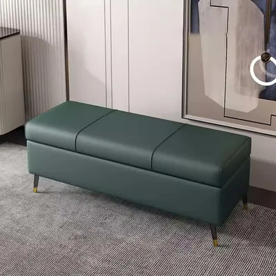 Obrázek produktu pro Truhla jako lavice s úložným prostorem, zelená, rozměry 120 cm. Lavice s úložným prostorem do obývacího pokoje, ložnice nebo chodby