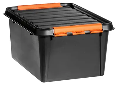 Produktbild von Orthex Clipbox Smart Store Robust, 31 L, schwarz, 50 x 39 x 26 cm
