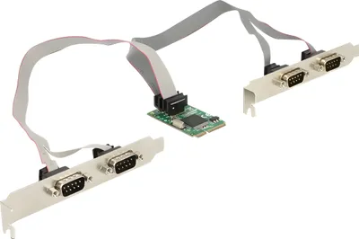 Produktbild von Delock Adapter Mini PCIe Karte >4 x Seriell RS-232+++