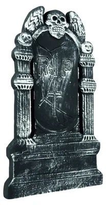 Image de Pierre tombale Tête de mort avec ailes RIP 50 x 30 cm Halloween