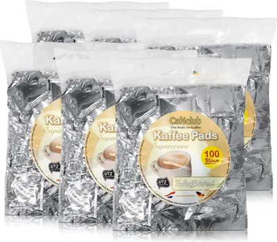 Produktbild von 6x Cafeclub Entkoffeiniert Kaffeepads Megabeutel je 100 stk. einzeln verpackt