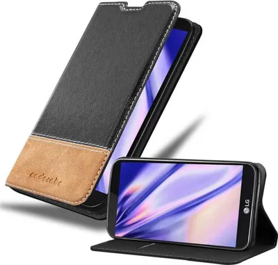 Produktbild von Cadorabo Hülle für LG K10 2016 Schutzhülle in Schwarz SHandyhülle Book Case Etui Kunstleder