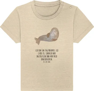 Produktbild von Mr. & Mrs. Panda Babyshirt Robbe Lachen 24. - 36. Monat - Natural Raw - Geschenk, Lustige Sprüche, Kinder Top, Strand, Nordsee,  T-Shirt, Ostsee, Baby, Seehund