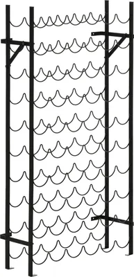 Imagen del producto de Estante de pared para 60 botellas, soporte para vinos de metal, color