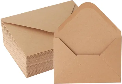 Produktbild von Kraftpapier Umschläge - 30 Stück Kraftpapier Umschläge, Kuvert Briefkuvert Briefhülle mit Nassklebung für Grußkarten Einladungen Geburtstagskarten