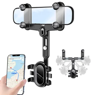 Autotelefonhalter für Rückspiegel, 360° drehbar, einziehbar, universell