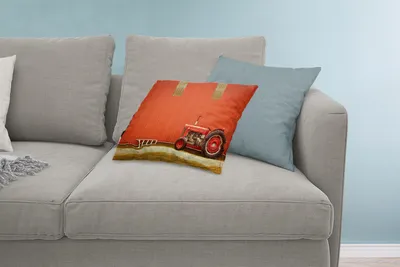 Produktbild von MuchoWow® Zierkissen Sofakissen Wohnzimmer Dekokissen 60x40 cm Traktor - Scheune - Rot - Bauernhof - Kopfkissen - Polster mit Foto