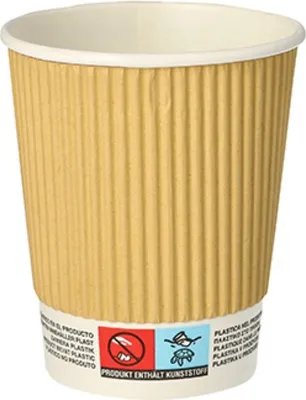 Immagine prodotto di PAPSTAR 86270 Bicchiere di carta PAPSTAR "puro" con parete ondulata, 0,2 l