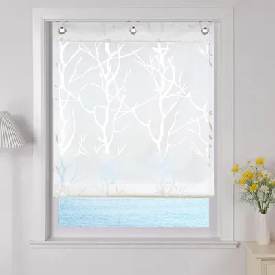 Faltvorhang mit U-Haken, halbtransparent, weiß, 60x140 cm