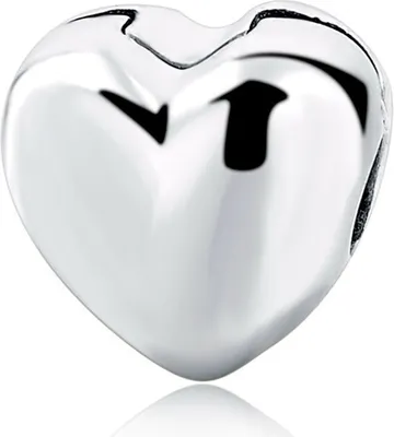 Produktbild von PANDACHARMS Poliertes Herz Clip Charm, 925er Sterling Silber, passt zu Pandora