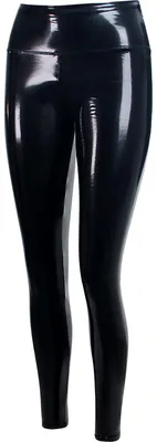 Produktbild von topschuhe24 2442 Damen Lack-Look Leggings High Waist, Farbe:Schwarz, Größe:L/XL