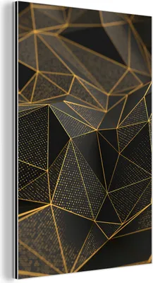 Obrázok produktu pre Nástenná dekorácia Kovový kovový obraz Wall Art 40x60cm Abstraktné - Zlaté - 3D - - Umenie Muchowow Hliníkové obrazy