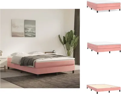 Produktbild von vidaXL Boxspringbett Rosa 140x200 cm Samt - Betten & Bettgestelle