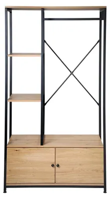 Image de CALICOSY - Penderie avec étagères et rangements 2 portes H167 cm - LENNY