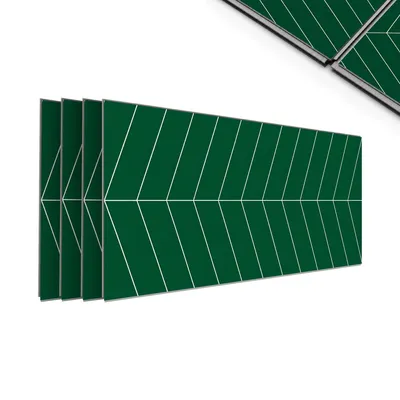 Produktbild von IZODEKOR SPC Wandpaneele 60x120 cm Set (4 Stück) – Wasserdichte Wandverkleidung für Bad & Küche – Chevron Grün