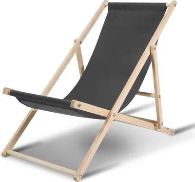 Produktbild von Faziango Liegestuhl Relaxliegestuhl Klappbar Holz Schwingliege klappliege Strandstuhl Grau